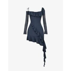 KIKI FRENCH NAVY RUFFLE MINI DRESS new without tag